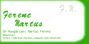 ferenc martus business card
